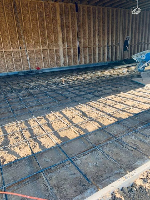 Reinforcement laid across an interior slab area